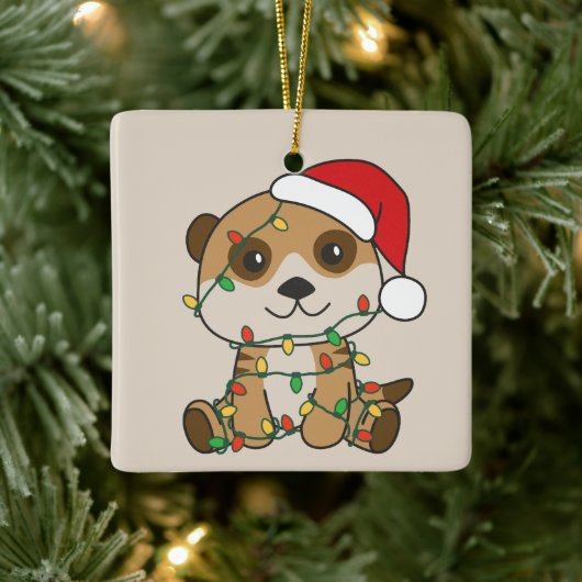 Meerkat Kerst Winter Dieren Vakantie Meerkats Keramisch Ornament (Boom)