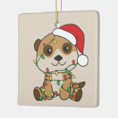 Meerkat Kerst Winter Dieren Vakantie Meerkats Keramisch Ornament (Links)