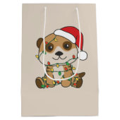 Meerkat Kerst Winter Dieren Vakantie Meerkats Medium Cadeauzakje (Achterkant)