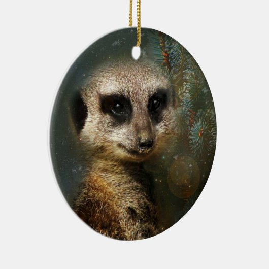 Meerkat-kerstversiering Keramisch Ornament (Rechts)