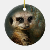 Meerkat-kerstversiering Keramisch Ornament (Achterkant)