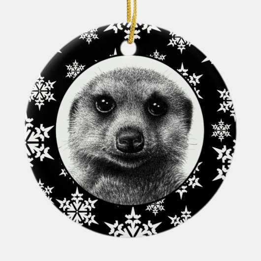 Meerkat-kerstversiering Keramisch Ornament (Voorkant)