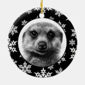 Meerkat-kerstversiering Keramisch Ornament (Achterkant)