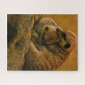 Meerkat Knuffel - Earth-Toned Wildlife Painting Legpuzzel (Horizontaal)