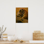 Meerkat Knuffel - Earth-Toned Wildlife Painting Poster (Keuken)