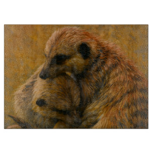 Meerkat Knuffel - Earth-Toned Wildlife Painting Snijplank