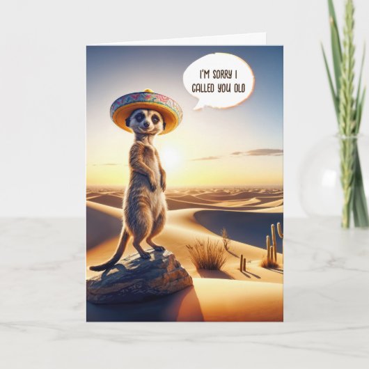 Meerkat krijgt oude Humor Kaart (Voorkant)
