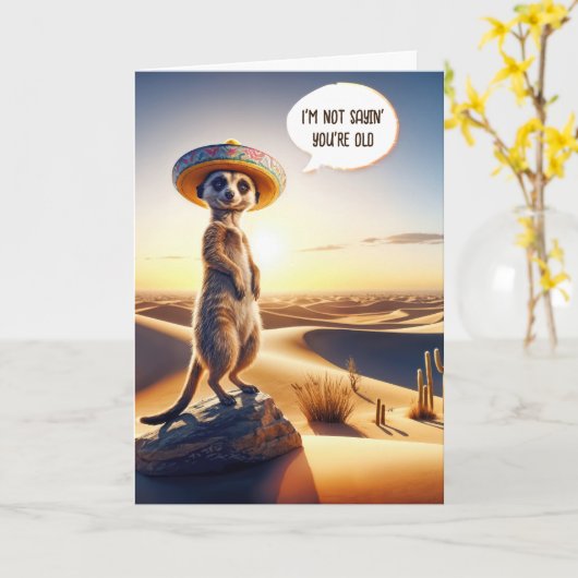 Meerkat krijgt oude Humor Kaart (Gele Bloem)