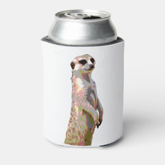 Meerkat - Kunststijl Pop en geposterized Blikjeskoeler (Blikje Achterkant)