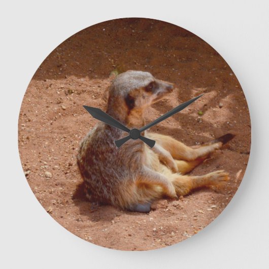 Meerkat Lazy Days Grote Klok (Voorkant)
