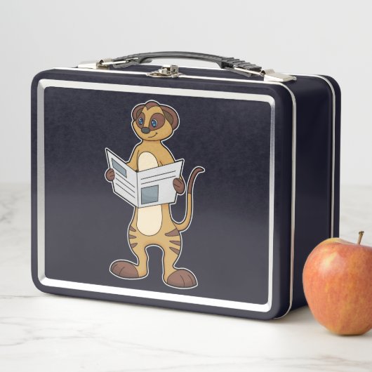 Meerkat leest een krant (In situ)