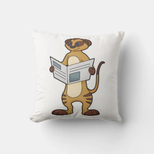 Meerkat leest een krant kussen