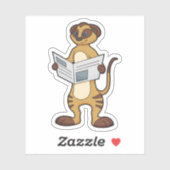Meerkat leest een krant sticker (Vel)
