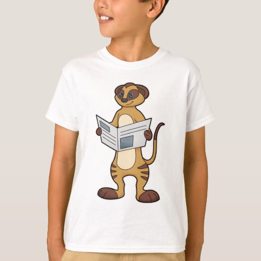 Meerkat leest een krant t-shirt (Voorkant)