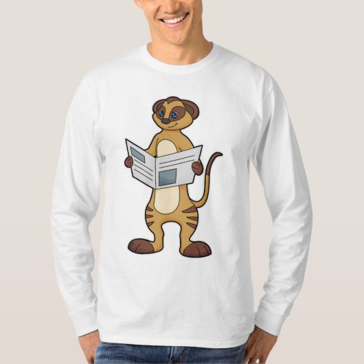 Meerkat leest een krant t-shirt (Voorkant)