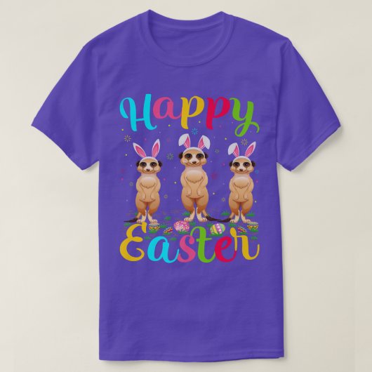 Meerkat Lover Funny Easter Bunny Meerkat Happy T-shirt (Design voorkant)