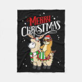 Meerkat Merry Christmas Reindeer Llama Riding Meer Fleece Deken (Voorkant)
