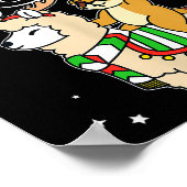 Meerkat Merry Christmas Reindeer Llama Riding Meer Poster (Hoek)