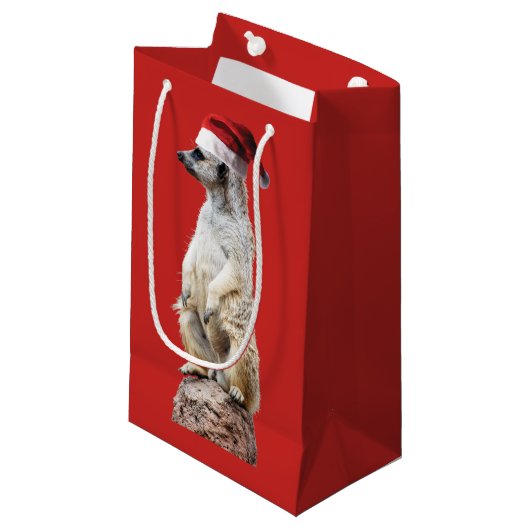 MeerKat Merry kerst Klein Cadeauzakje (Voorkant Gekanteld)