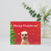 Meerkat Merry Kerstfeest Funny Briefkaart (Staand voorkant)
