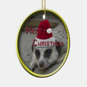 Meerkat Merry Kerstmis Keramisch Ornament (Rechts)