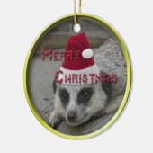 Meerkat Merry Kerstmis Keramisch Ornament (Links)