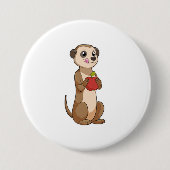 Meerkat met Apple Ronde Button 7,6 Cm (Voorkant)