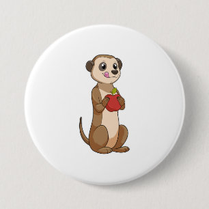 Meerkat met Apple Ronde Button 7,6 Cm