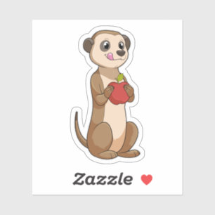 Meerkat met Apple Sticker