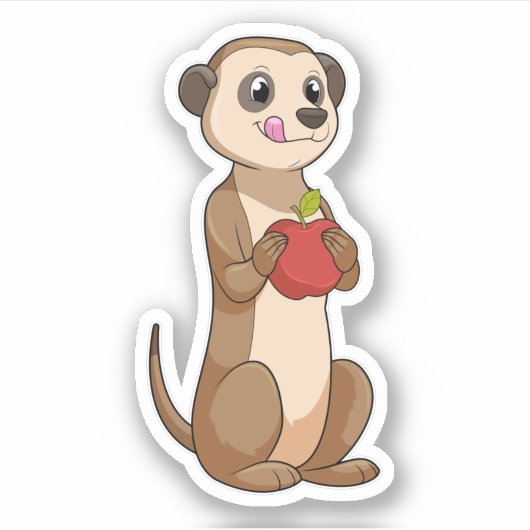 Meerkat met Apple Sticker (Voorkant)
