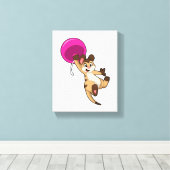 Meerkat met ballon canvas afdruk (Insitu (Houten vloer))