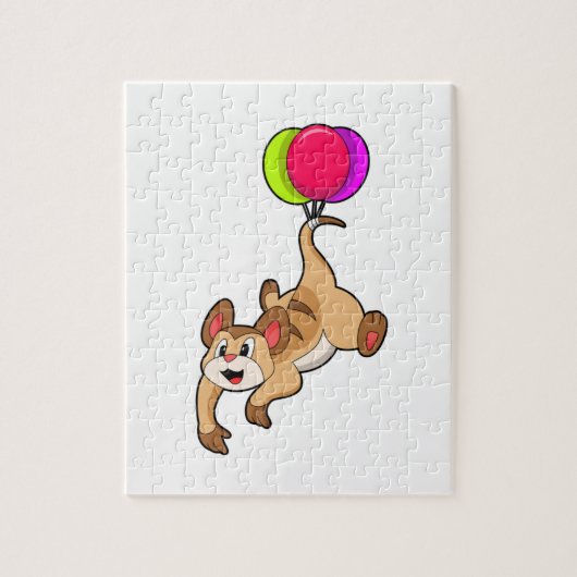 Meerkat met ballon legpuzzel (Verticaal)
