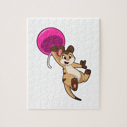 Meerkat met ballon legpuzzel (Verticaal)