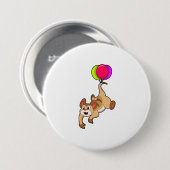 Meerkat met ballon ronde button 7,6 cm (Voorkant /achterkant)