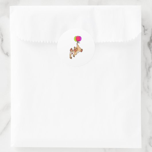 Meerkat met ballon ronde sticker (Tas)