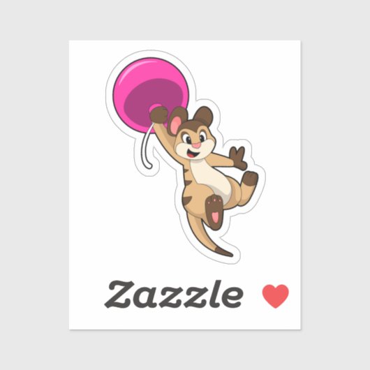 Meerkat met ballon sticker (Vel)