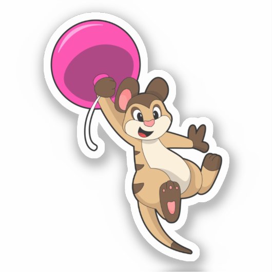 Meerkat met ballon sticker (Voorkant)