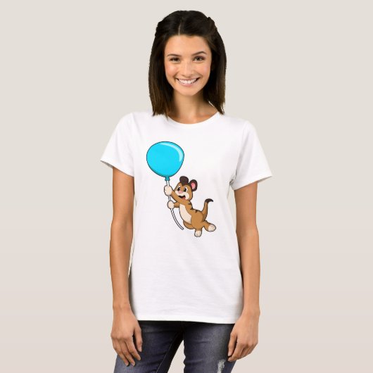 Meerkat met ballon t-shirt (Voorkant volledig)