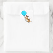 Meerkat met ballon vierkante sticker (Tas)