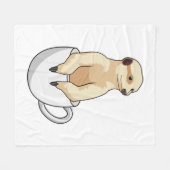 Meerkat met beker koffie fleece deken (Voorkant (Horizontaal))