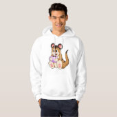 Meerkat met beker koffie hoodie (Voorkant volledig)
