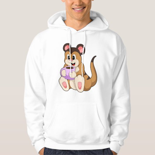 Meerkat met beker koffie hoodie (Voorkant)