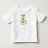Meerkat met beker koffie kinder shirts (Voorkant)