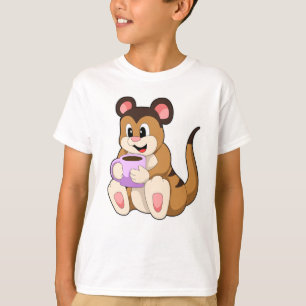 Meerkat met beker koffie t-shirt