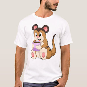 Meerkat met beker koffie t-shirt