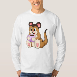 Meerkat met beker koffie t-shirt