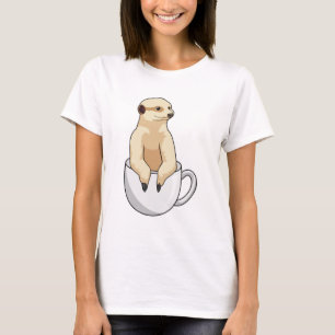 Meerkat met beker koffie t-shirt