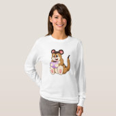 Meerkat met beker koffie t-shirt (Voorkant volledig)