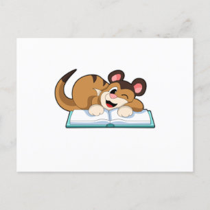 Meerkat met boek briefkaart