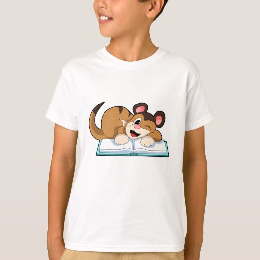 Meerkat met boek t-shirt (Voorkant)